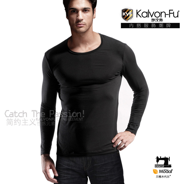 Kvf men's clothing modal o-neck thermal underwear thermal top separate men's long johns top