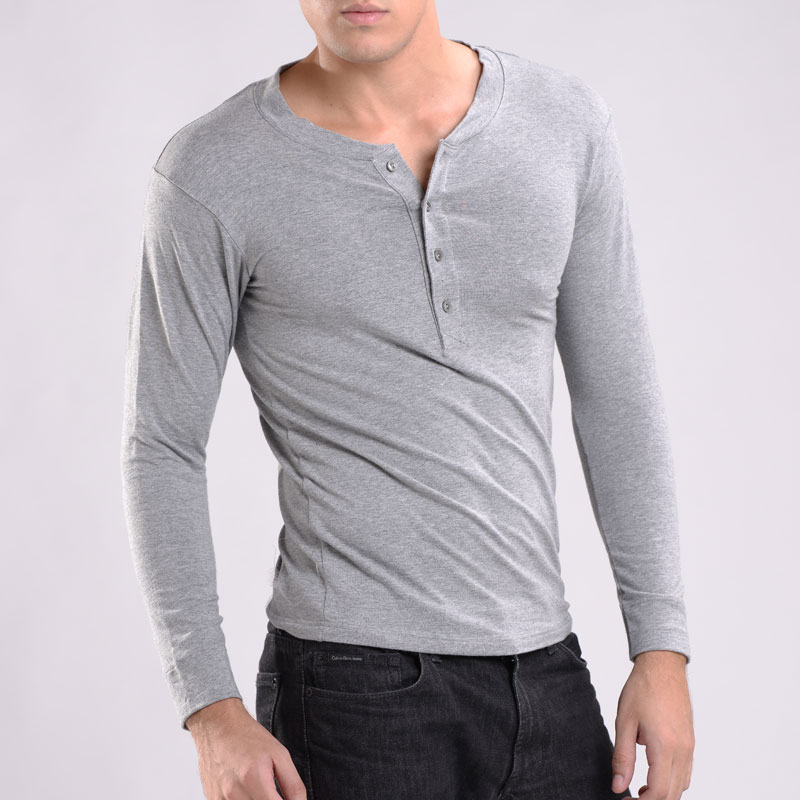 Kvf men's clothing stretch cotton long-sleeved shirt thermal top brief basic thermal upperwear