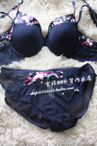 La senza 2 s blue underwear comfortable push up bra set