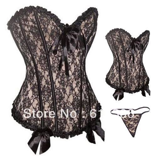 Lace Corset, Lace and Bows Burlesque Corset Dear Lover Sexy Lingerie Cheaper price Free Shipping Fast Delivery