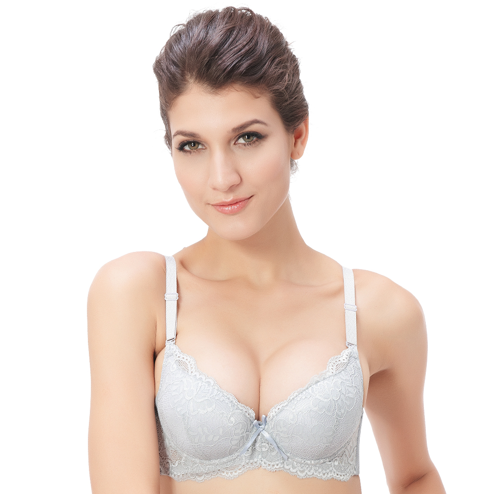 Lace decoration push up centralized bra underwear