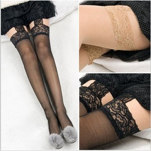 Lace decoration spaghetti strap socks stocking lace socks stockings over-the-knee socks transparent spaghetti strap stockings