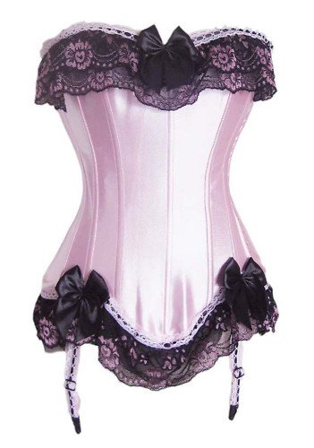 Lace Side Pink Gallus bodyshaping Bodybuilding Corset Bust Vest 5145