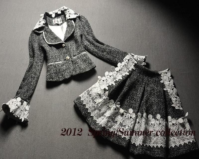 Laciness fashion elegant set elegant professional skirt quality women's 2012 autumn new arrival