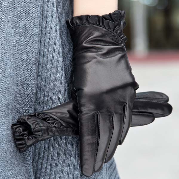 Laciness women's suede gloves women's genuine leather gloves style leather gloves