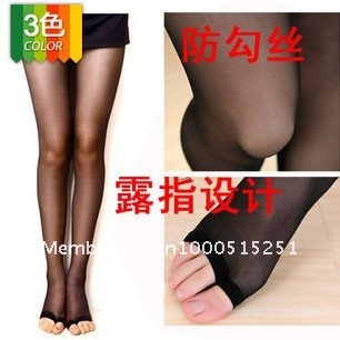 Ladie's Anti-hook wire Mitts Pantyhose Toe socks Silk Stockings 3 Colors Free Shipping