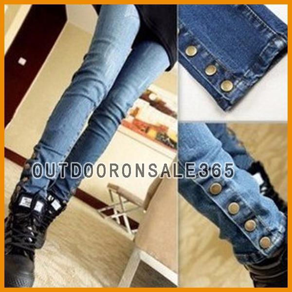 Ladies Casual Skinny Jeans Stretch Pencil Denim Pants Slim Jeans