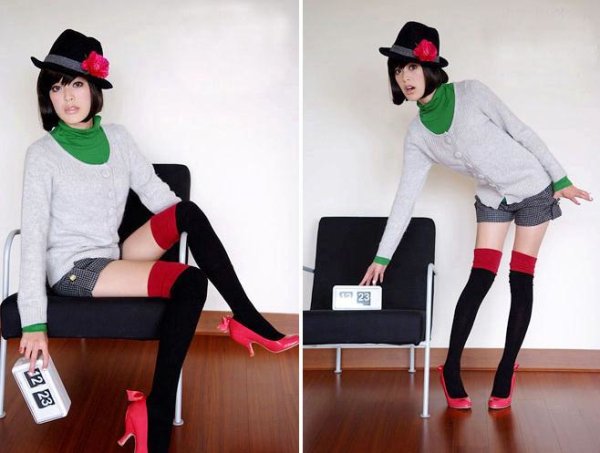 Ladies' Cotton two-color stockings bottoming socks Free Shipping 1353