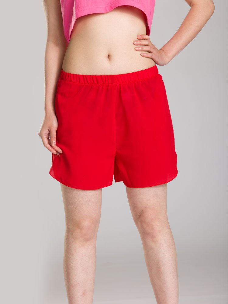 Ladies fashion red chiffon free shipping hot shorts