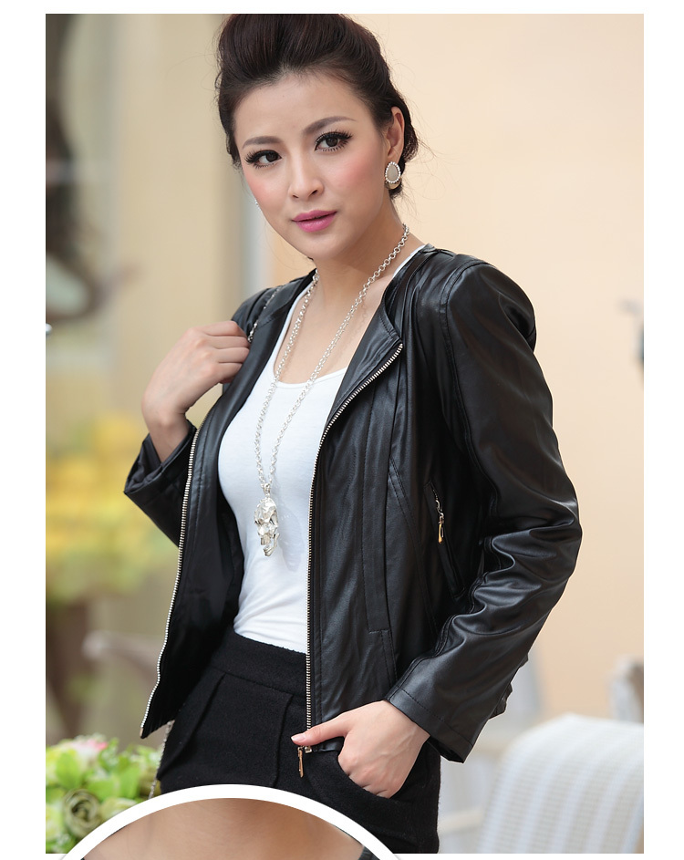 ladies' jacket motorcycle Free shipping Wholesale short design women's PU fashion high quality leather jackets-S-XXL