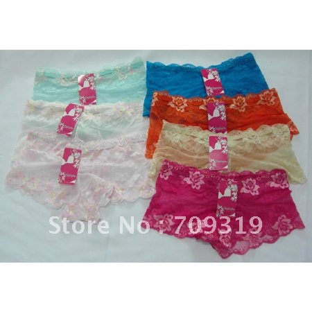 Ladies lace boxer,lace boxer briefs,lace boxer short stock lace panties,FREE SHIPPING