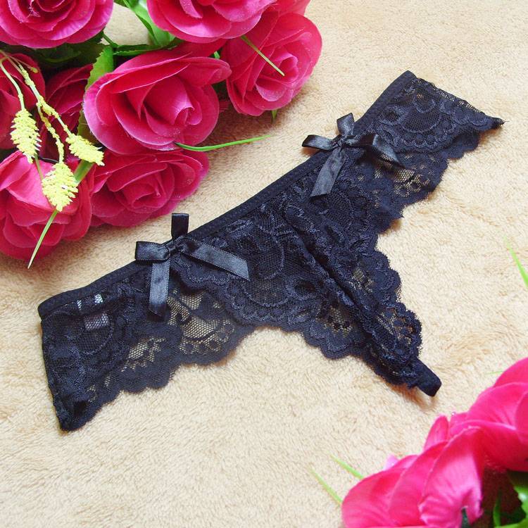 ladies sexy lace briefs lingerie  st7171 black