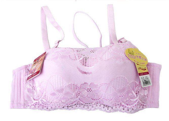 Ladies' Summer breathable Wild bottoming sling wrapped chest anti emptied hanging neck style lace Padded Bra Free shipping X047