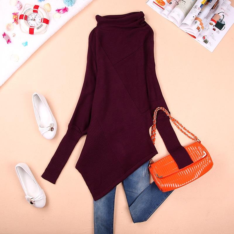 Ladies' sweater Poncho style cotton shirt long sleeve winter tops Autumn casual wear knitted sweater Free shipping pullover coat