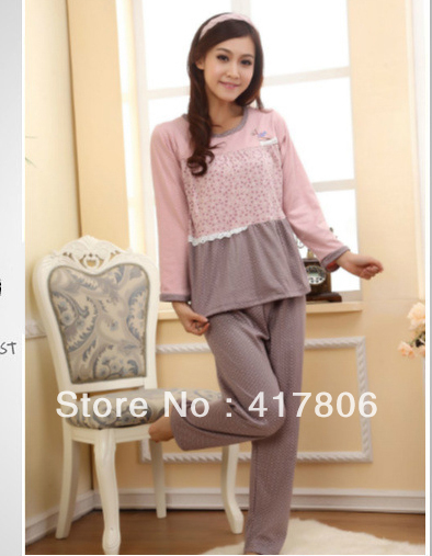 Ladies two piece home services Long sleeve pajamas     Soft and comfortable pajamas, sleepwear and loungewear