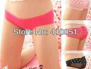 Ladies underwear low waist sexy MM dot net yarn cute cotton briefs