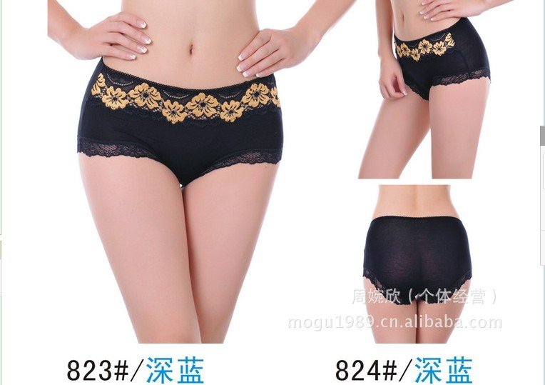 Ladies underwear modal flower bud silk underwear jade-like stone KaiLiZhong waist 823 #, 824 # in the waist