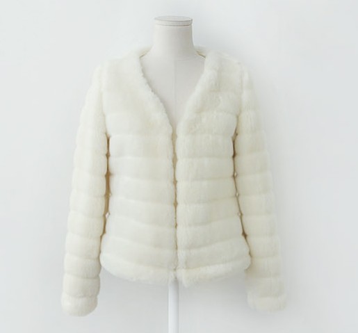 Ladies women's sweet gentlewomen elegant cardigan thickening fur coat