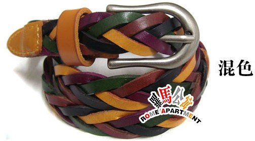 lady cattle leather dress belts,braided leather belts,western cow leather braided belts, genuine leather belts