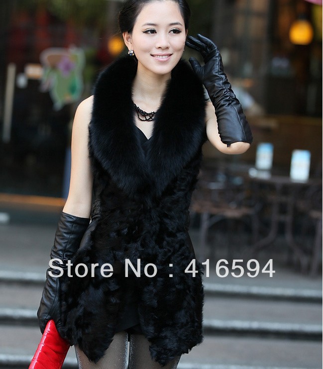 Lady Fashion Waistcoat Style Newest In Stock Hot selling,The fox wool vest  ,grow,   M L XL XXL,Free shipping