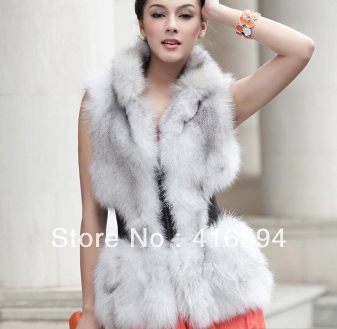 Lady Fashion Waistcoat Style Newest In Stock Hot selling,The fox wool vest  ,grow,Whole skin, M L XL XXL XXXL,Free shipping