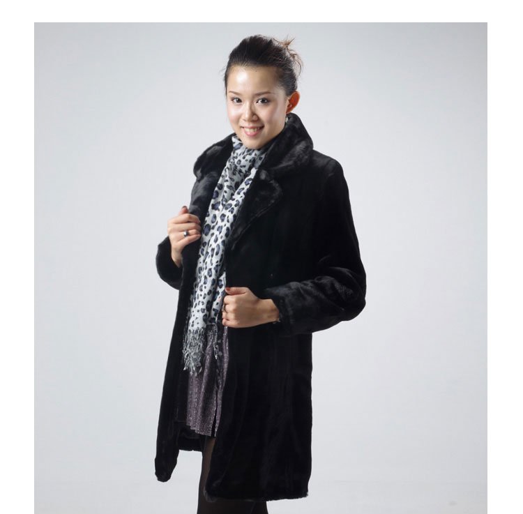 lady faux fur outerwear winter imitation fur quality leather imitate jacket windproof and breathable women coat FFURW-011