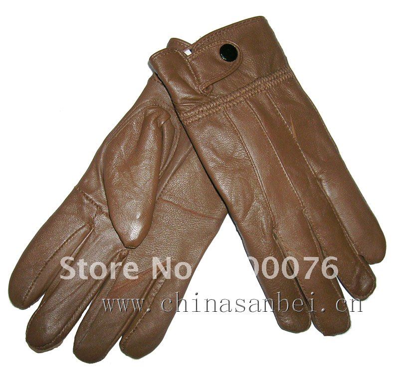 Lady genuine leather gloves sheep skin Tan color