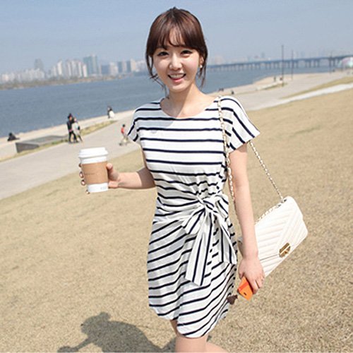 LADY'S FASHION T SHIRT/WOMEN'S COTTON DRESS SHIRT/LADIES' BRAND CASUAL SHIRTS ,Stripe dress,FREE SHIPPING #RJ1535