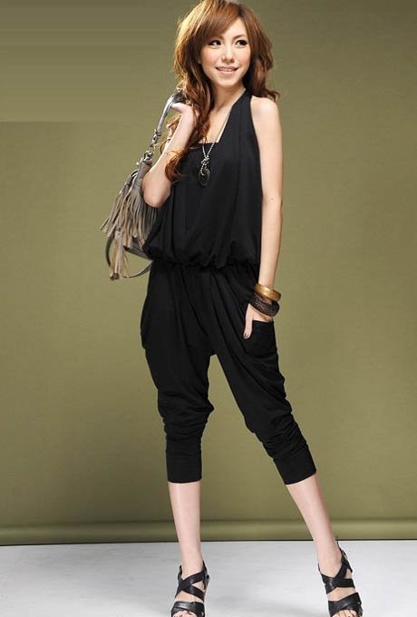 Lady's Halter Design Blouse Jumpsuit Women's jumpsuit overall Harem pants 4COLORS Free shipping