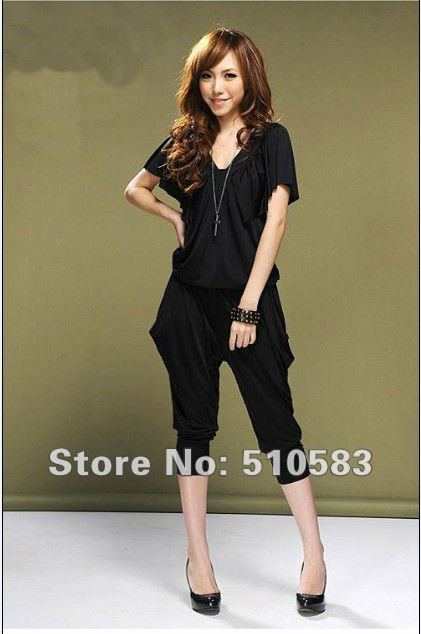 Lady's Halter Design Blouse Jumpsuit Women's jumpsuit overall Harem pants v-neck Free shipping