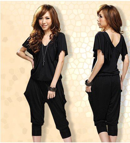 Lady's Halter Design Blouse Jumpsuit Women's jumpsuit overall Harem pants v-neck Free shipping