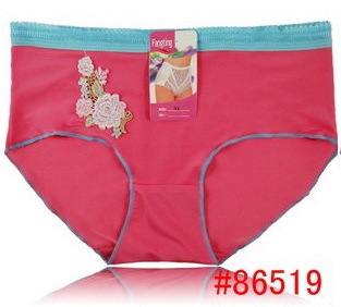 Lady's sexy  briefs Women's fashion 100%silk  panties lace underwears XL multicolors 6pcs/lot  #86519