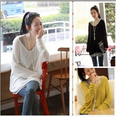 Lady Sexy hollow out thin Popular V Neck Batwing Knitted Top Sweater Multicolor