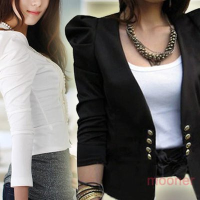 Lady Shrug Shouler 3/4 Sleeve Career Tops Western Suit Blazer Short Coat Jacket