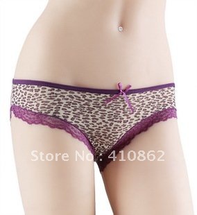 Lady, the bud silk, leopard grain, cotton grid, lovely, triangular pants, briefs