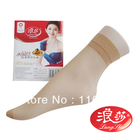 Langsha High Quality 20 pairs/lot  Ladies crystal Silk Socks  ultra-thin transparent Spandex Socks Free Shipping