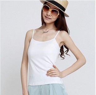 LANGSHA spaghetti strap vest basic female modal small vest basic halter-neck underwear white