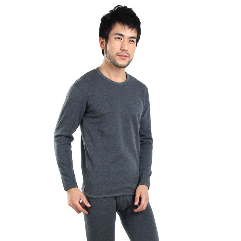 LANGSHA underwear male goatswool thermal underwear set male thickening autumn and winter mk6809