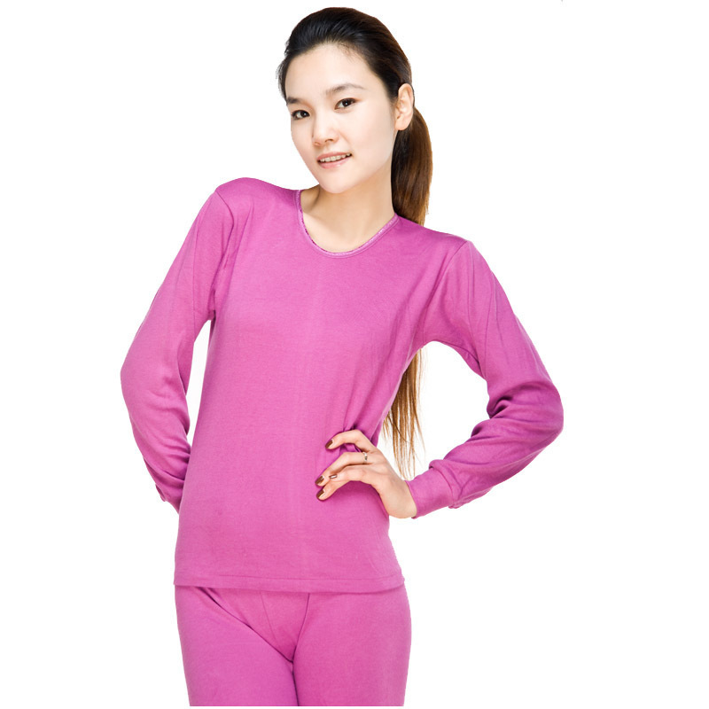 LANGSHA underwear thin quality 100% cotton interlock thermal underwear female set spring and autumn mk6866 Free Shipping