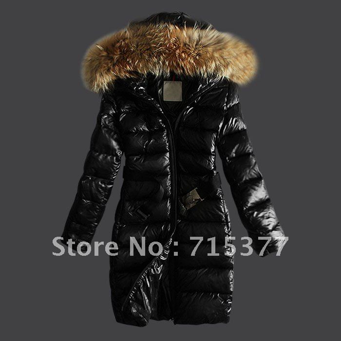 Large Fur Collar Women's Long Down Coat Thick Winter Jacket Pure Color Whosale Retail Super Luxury Down Coat Free Shipping