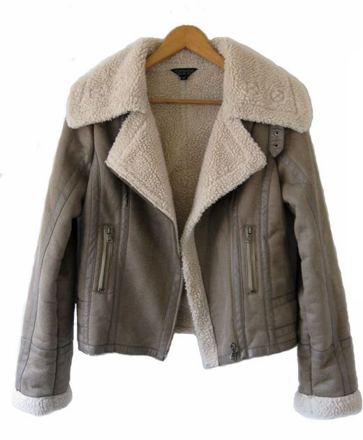 Large lapel lamb velvet fur one piece motorcycle outerwear