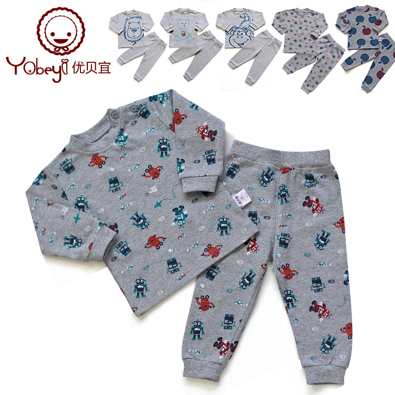 Large male child female child 100% cotton set of underwear and underpants baby internality clothes 7080