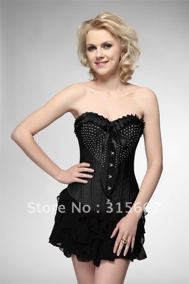 LASTEST STYLE  cheap corset free shipping sexy diamond surface corset+string,bustier lingerie