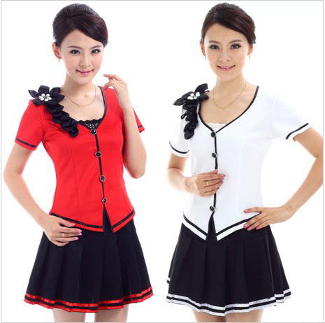 Ld011 work wear summer female flight attendants uniforms professional set ktv short-sleeve