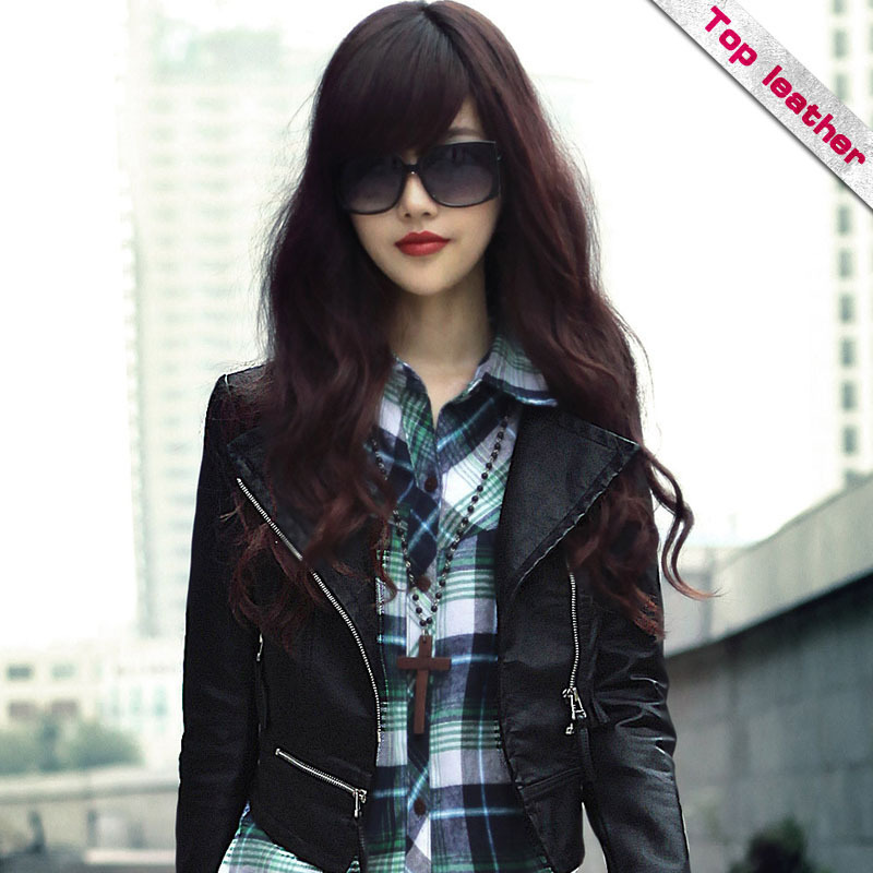 Leather clothing 2013 spring outerwear motorcycle short design slim PU small leather clothing female jacket 1106