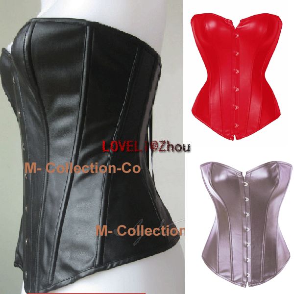 Leather fashion royal corset waist sexy leather corset black red grey