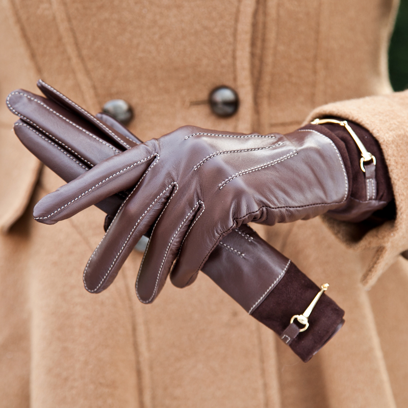 Leather gloves female thin genuine leather sheepskin gloves women's genuine leather gloves w-59