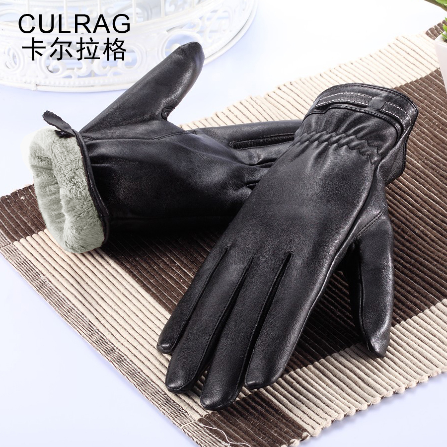 Leather gloves women's genuine leather Women sheepskin gloves winter thermal female gloves