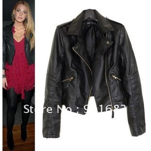 Leather women's jacket PU jacket winter coat