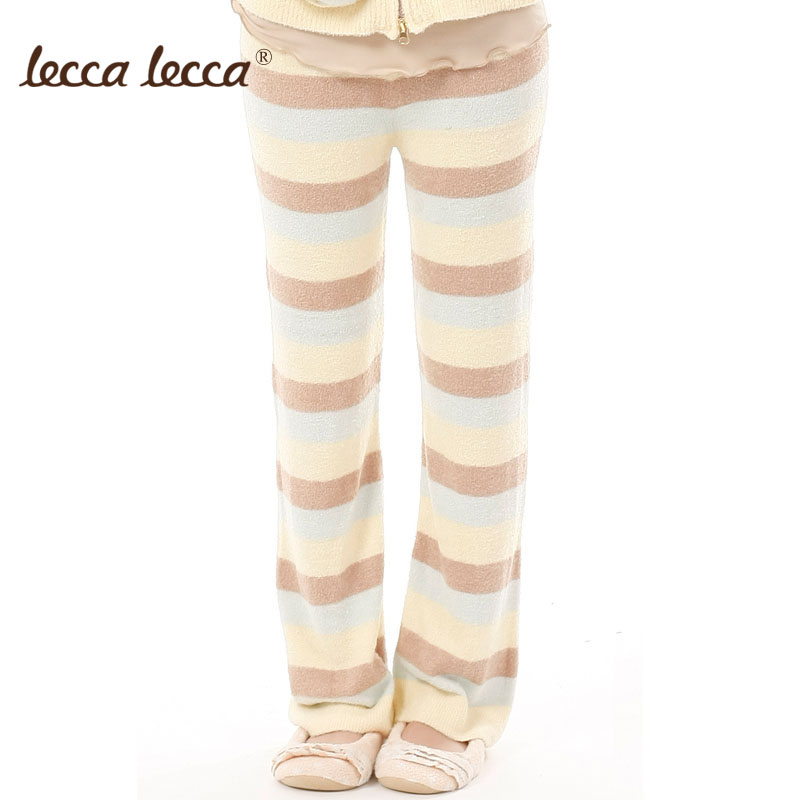 Leccalecca2012 autumn and winter lounge female casual trousers at home stripe pajama pants